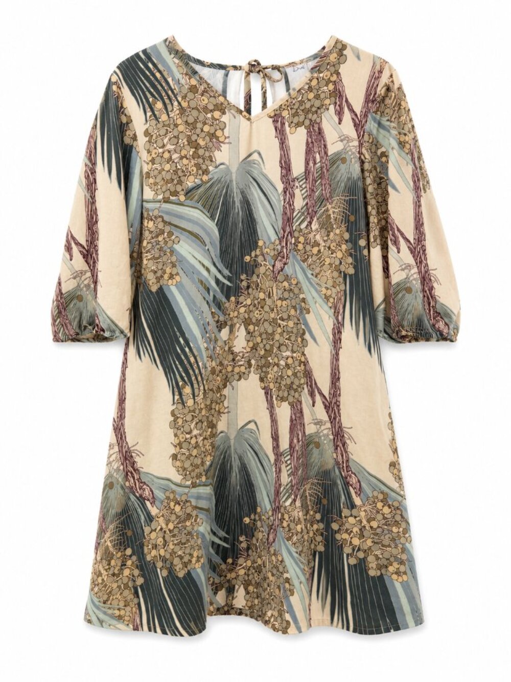 David Shepard Honolulu Hawaii Tropical Palm Berry Print Dress Size M